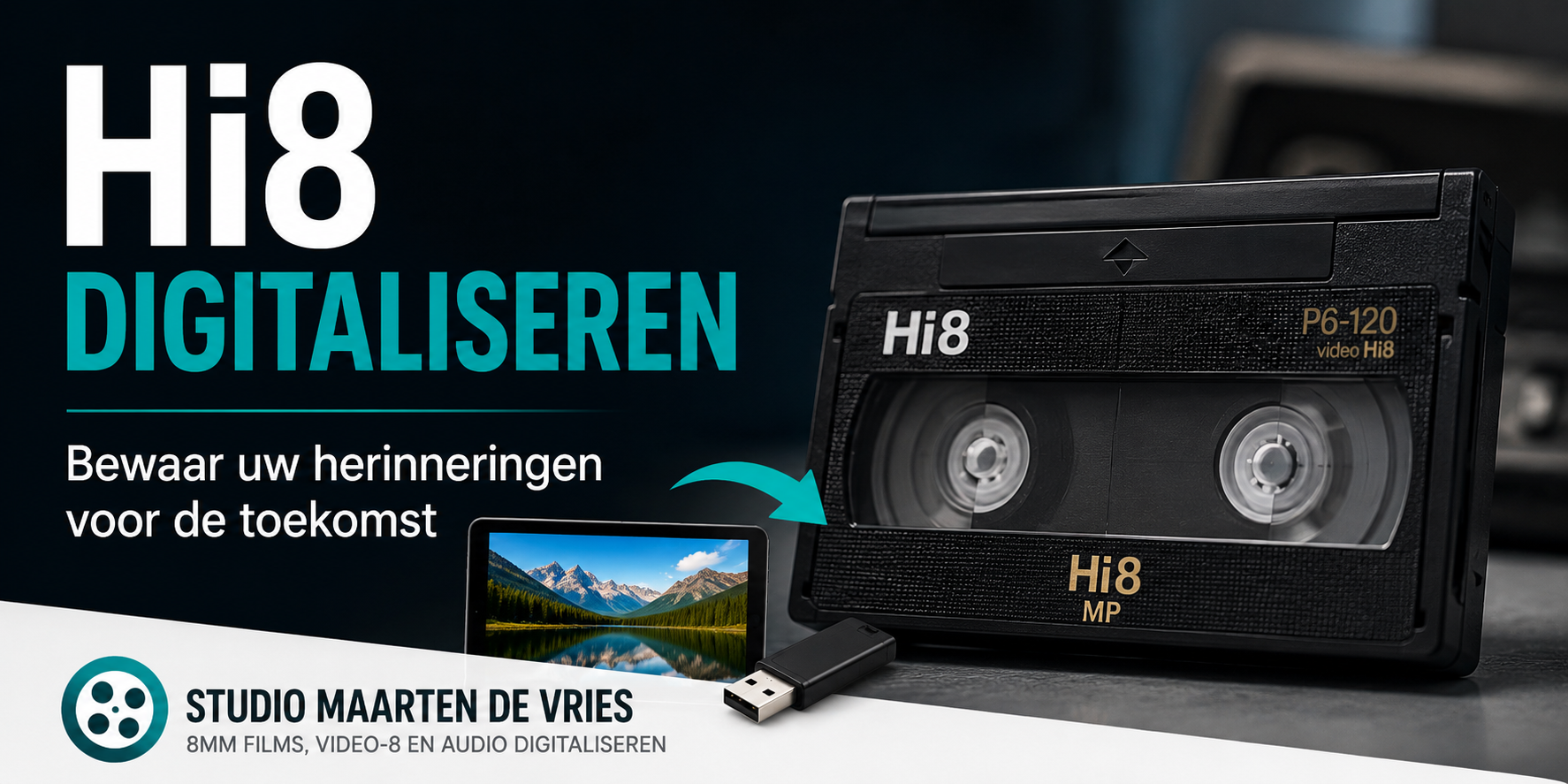 Hi8 digitaliseren naar digitaal bestand op USB-stick