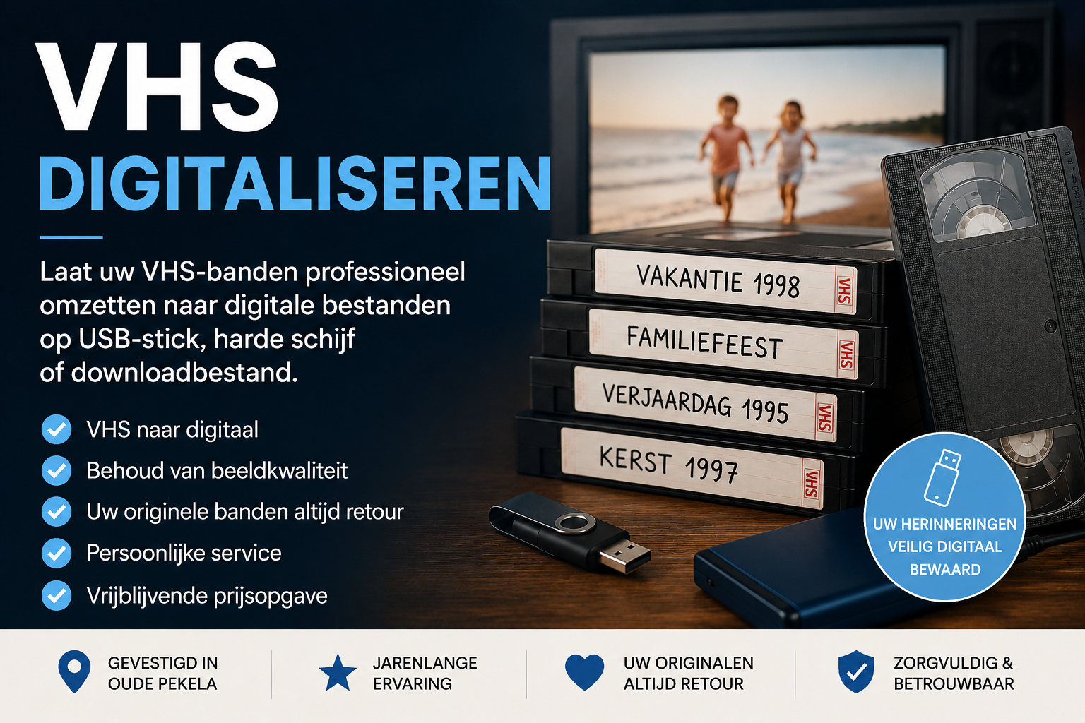 VHS digitaliseren naar USB-stick bij Studio Maarten de Vries in Oude Pekela